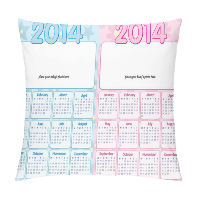 Personality  Baby Calendar 2014 In English Pillow Covers