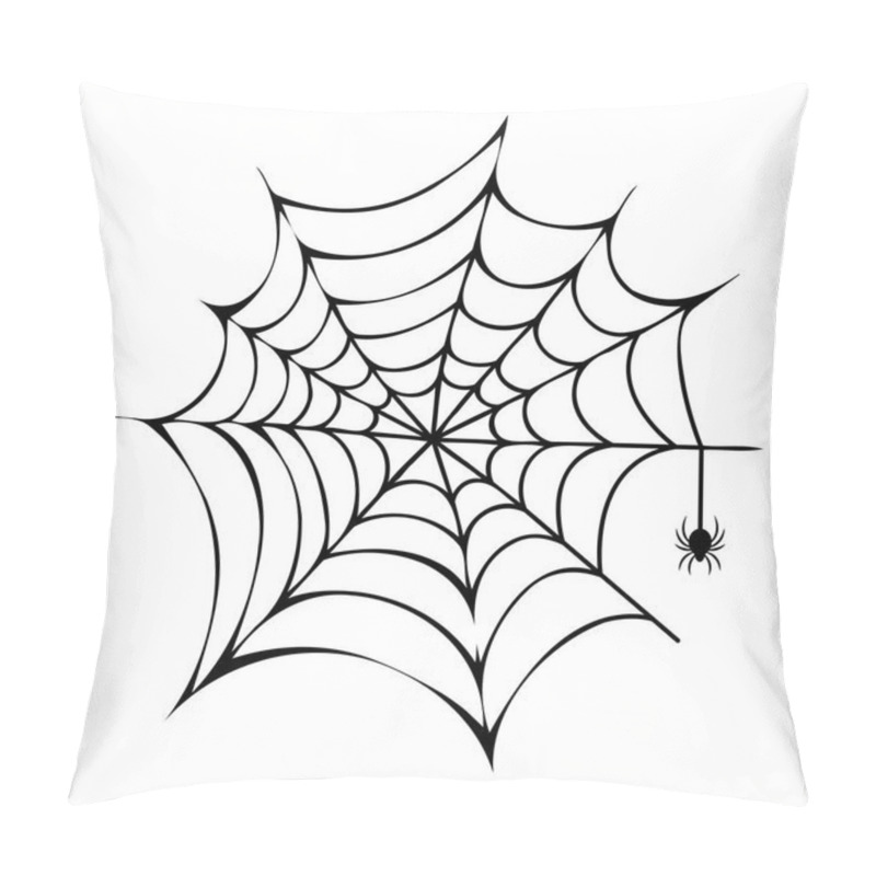 Personality  Spider Building His Net Icon Vector Illustration Pillow Covers