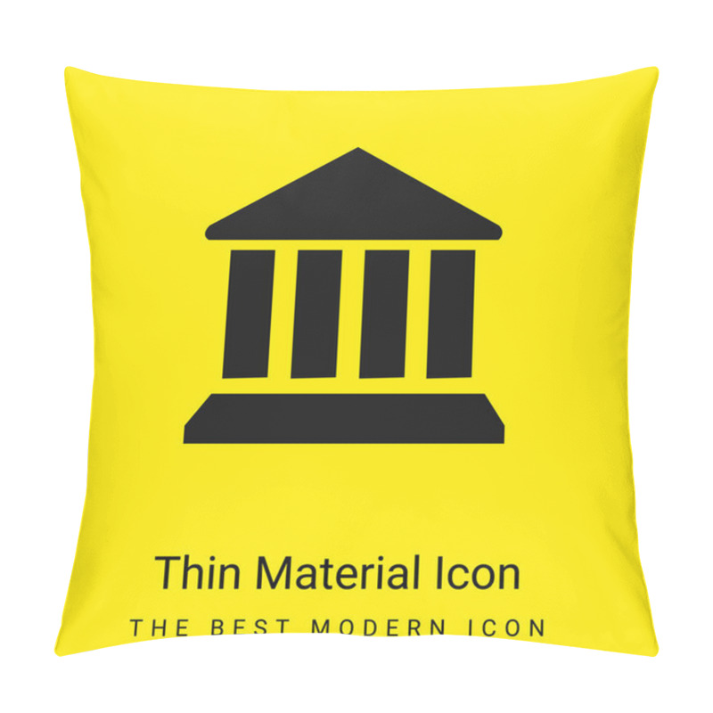 Personality  Bank Symbol Minimal Bright Yellow Material Icon Pillow Covers