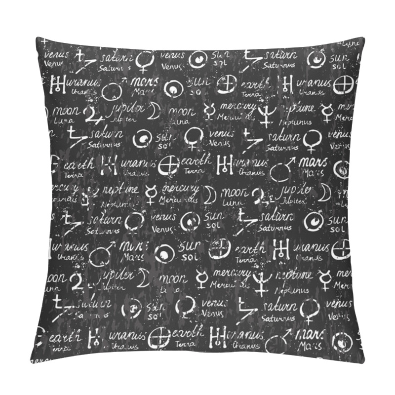 Personality  Pattern With Alchemy Symbols Pillow Covers