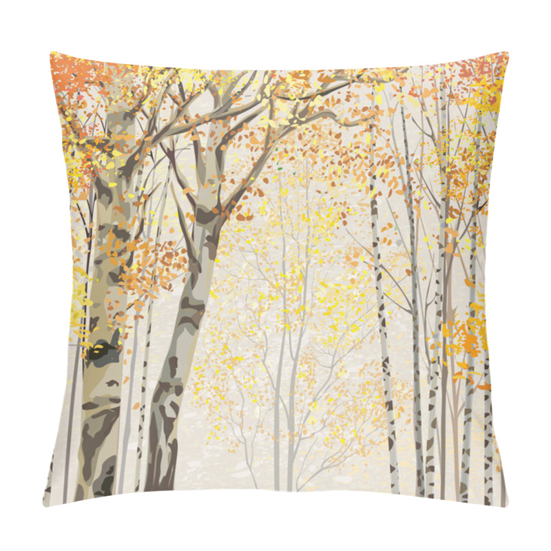 Personality  Birch Grove In Autumn Time Pillow Covers