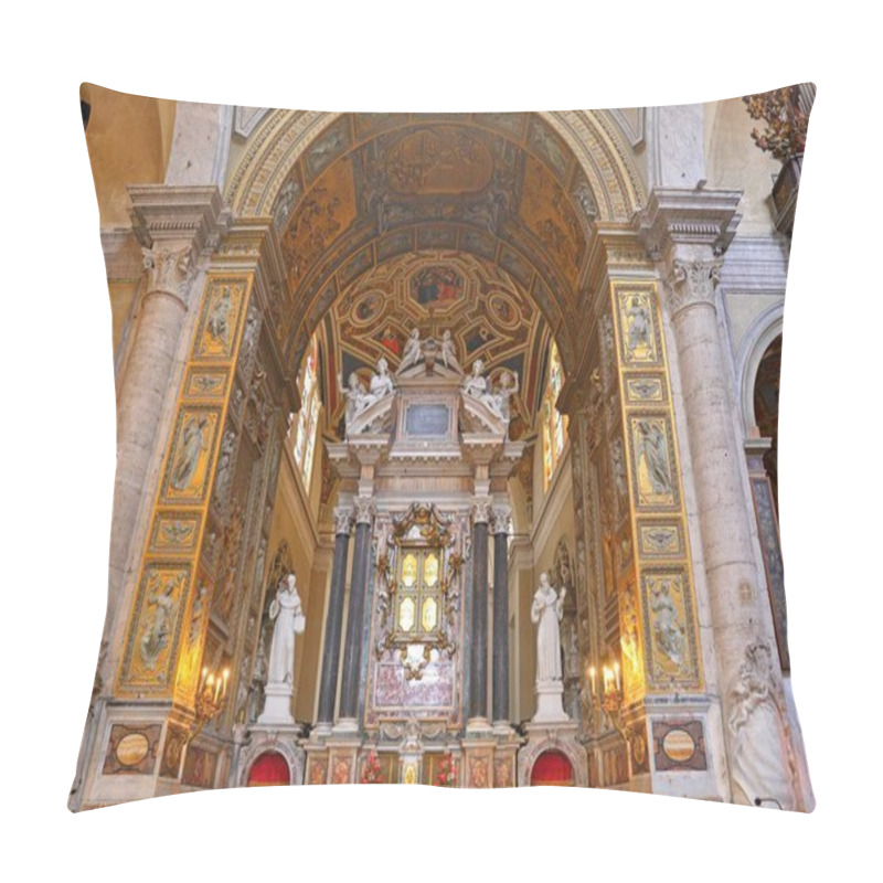 Personality  Interior Of Basilica Parrocchiale Santa Maria Del Popolo In Rome, Italy Pillow Covers