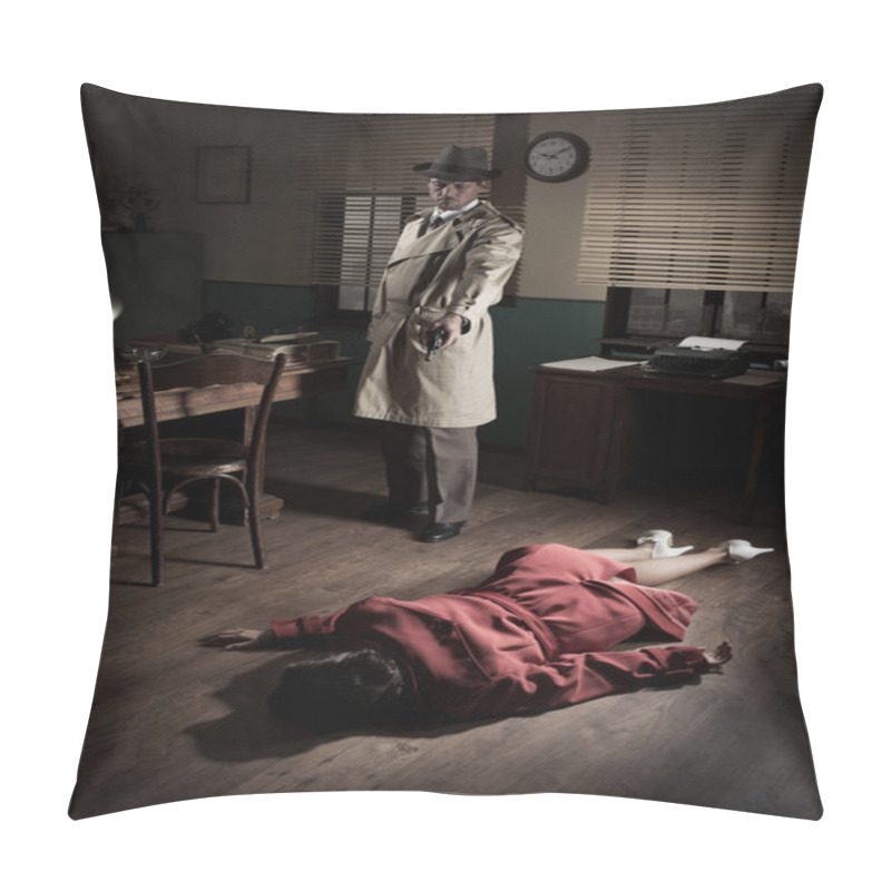 Personality  Killer With Dead Woman Lying On The Floor Pillow Covers