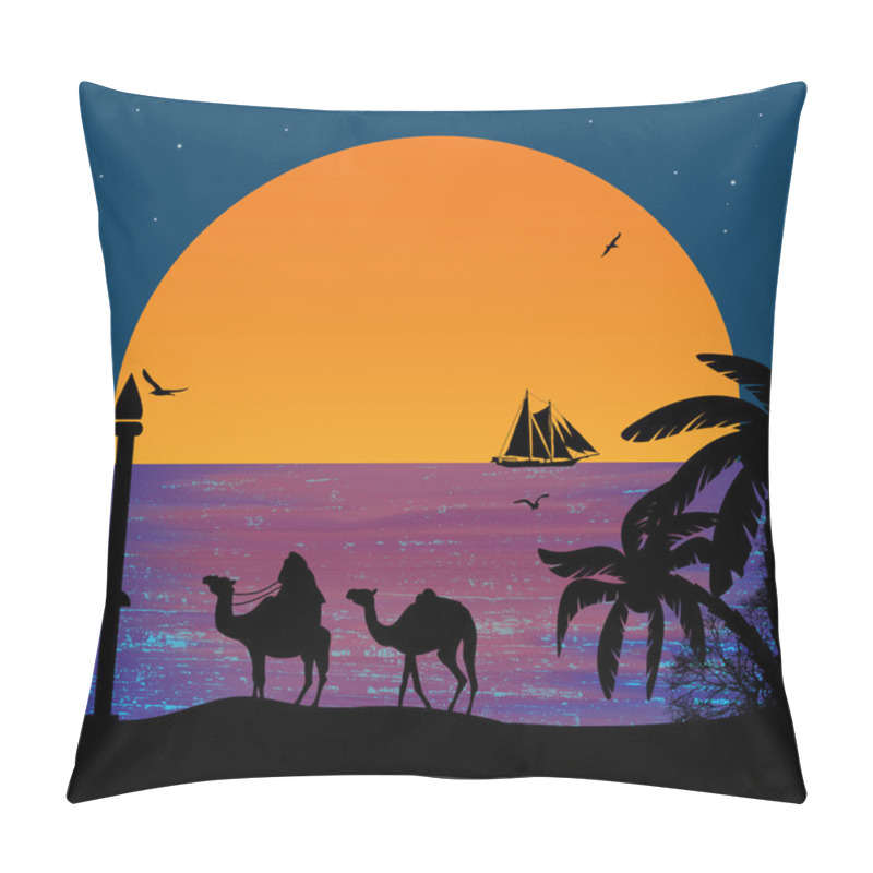 Personality  Camel Caravan At Sunset Pillow Covers