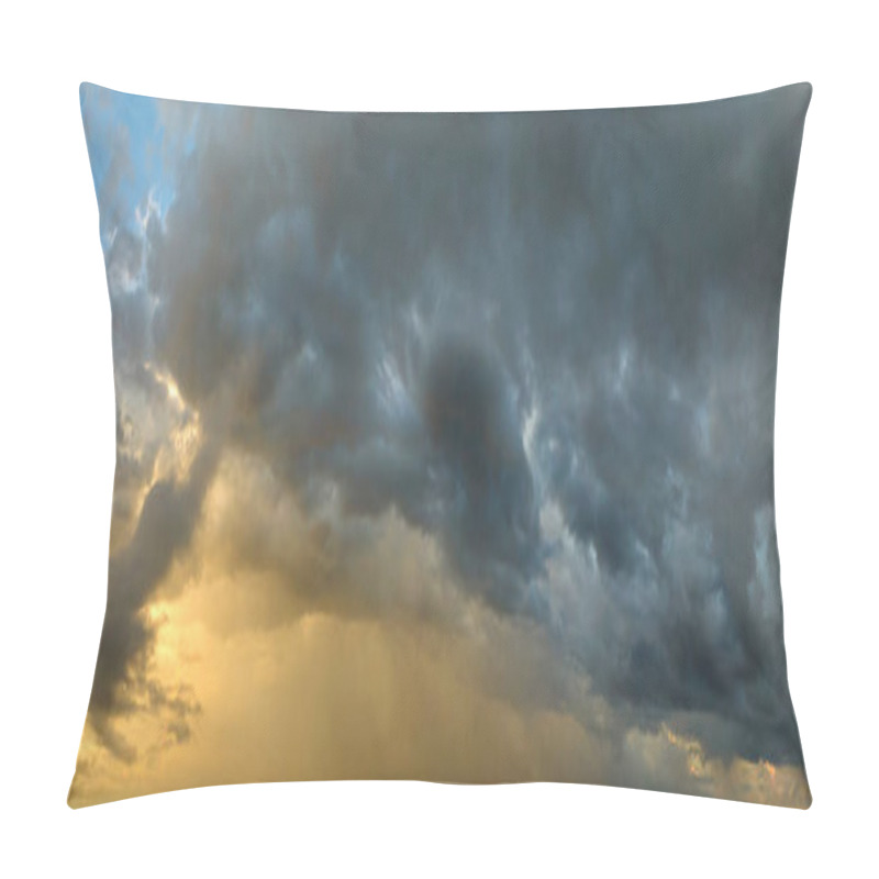 Personality  Rain Shower Water Pouring Down From Stormy Clouds During Summer Thunderstorm In Florida. Pillow Covers