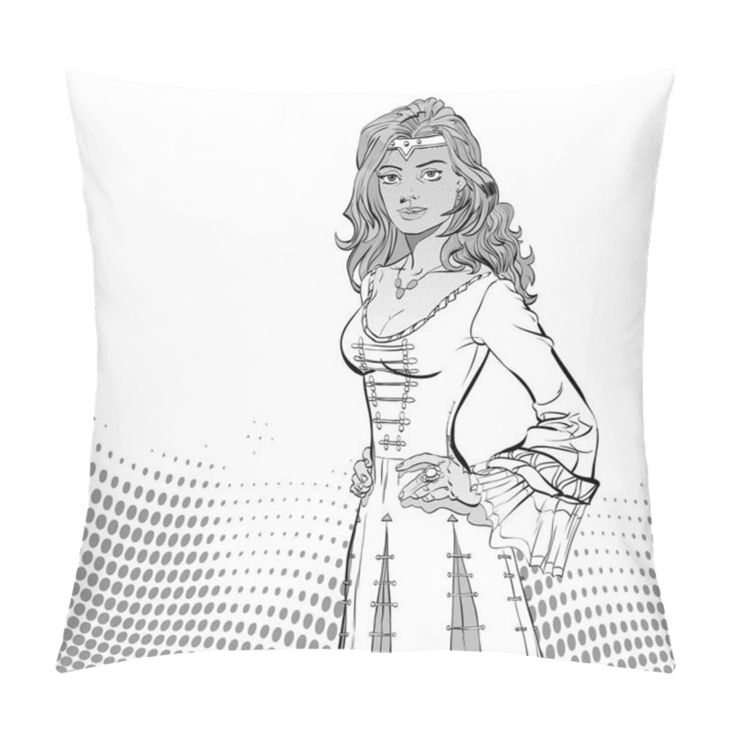 Personality  Lady In Medieval Dress. Medieval Legend. Medieval Woman. Pillow Covers