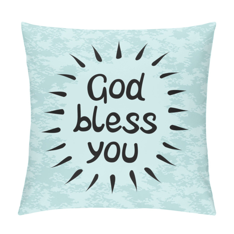 Personality  Bible Lettering God Bless You, Handwritten Pillow Covers