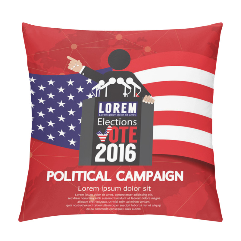 Personality  Political Campaign Banner Vector Illustration. Pillow Covers