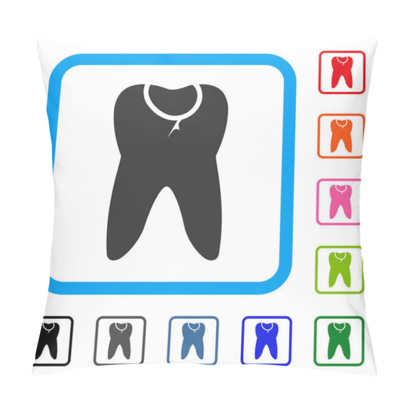 Personality  Tooth Caries Framed Icon Pillow Covers