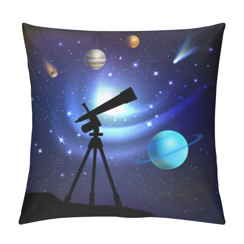 Personality  Space Background With Telescope Pillow Covers