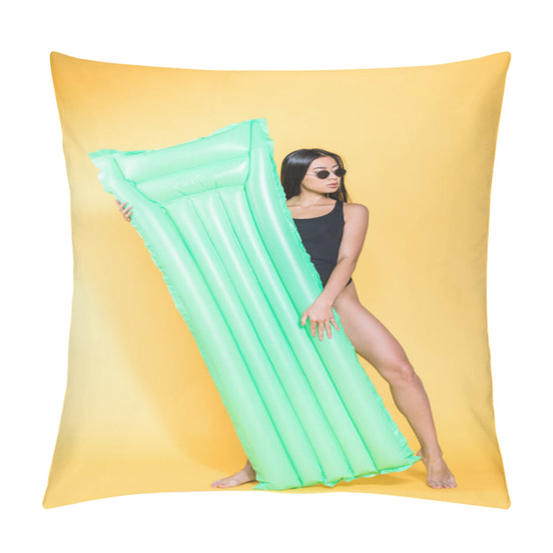 Personality  Woman In Swimsuit With Pool Mattress Pillow Covers