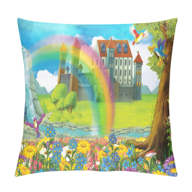 Personality  Cartoon Scene On A Castle  Pillow Covers