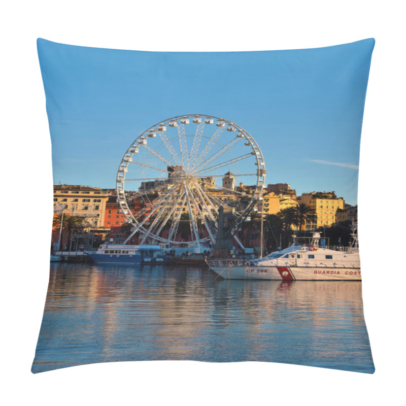 Personality  Panorama Of The City View Of The Ancient Port And Exp Area December 13 2020 Genoa Italy Pillow Covers