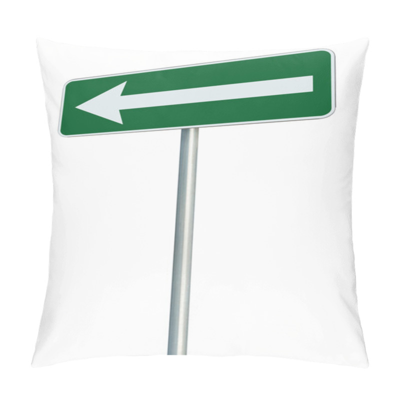 Personality  Left Traffic Route Only Direction Sign Turn Pointer, Green Isola Pillow Covers