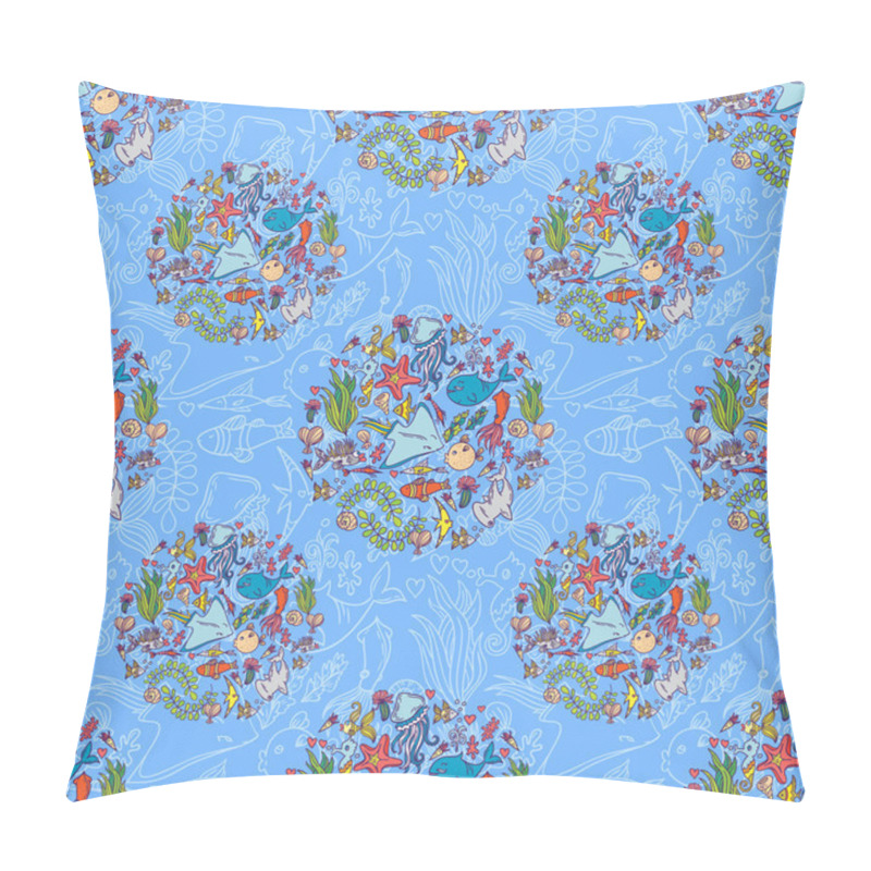 Personality  Sea Life Pattern Background Pillow Covers