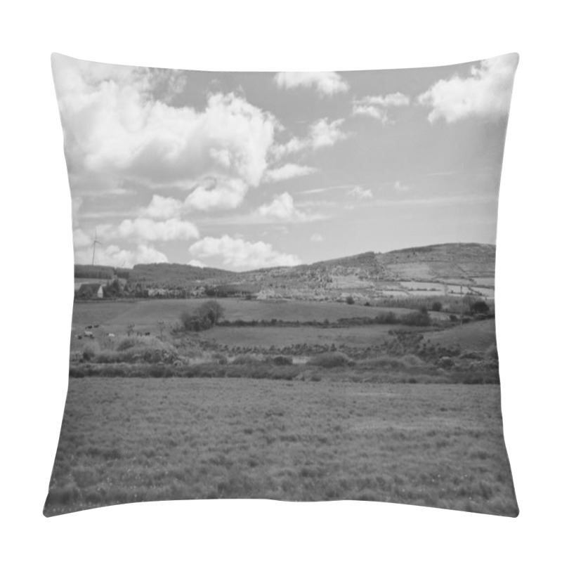 Personality  Beautiful Green Valley And Fields Of Ireland Under Deep Blue Sum Pillow Covers