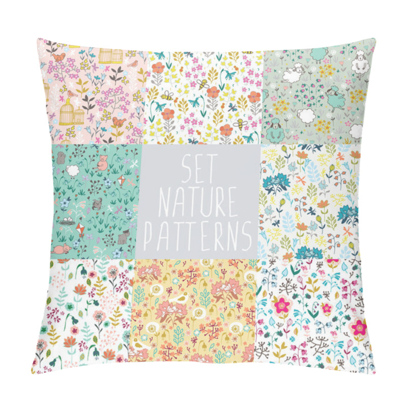 Personality  Set Of Floral Backgrounds Pillow Covers