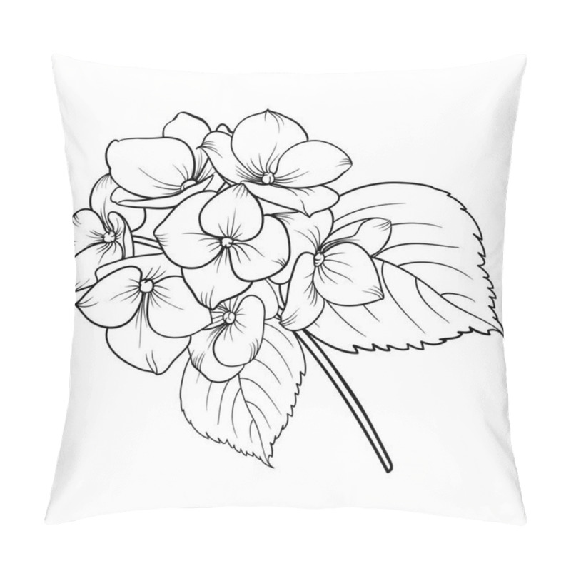 Personality  Blooming Flower Hydrangea. Pillow Covers