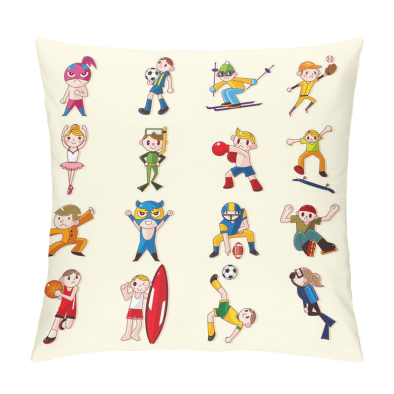 Personality  Sport Player Icons Set Pillow Covers