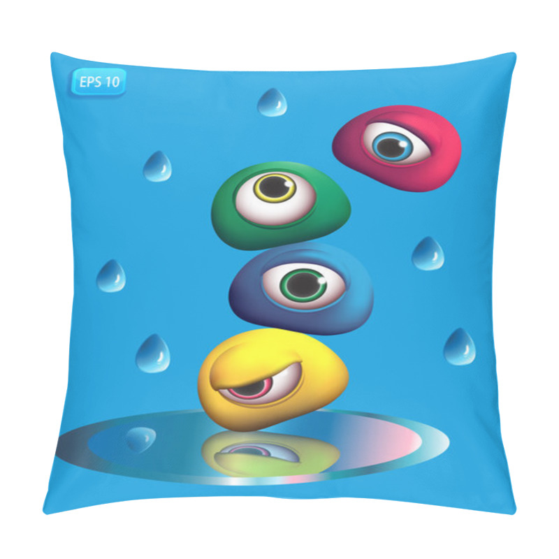 Personality  3D Monsters Eye - Rain Pillow Covers