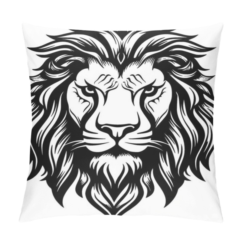 Personality  Lion - Minimalist And Flat Logo - Vector Illustration Pillow Covers