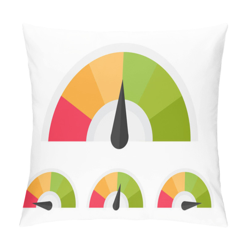 Personality  Customer Meter. Different Emotion Customer Service Mangement. Vector Flat Illustration Pillow Covers