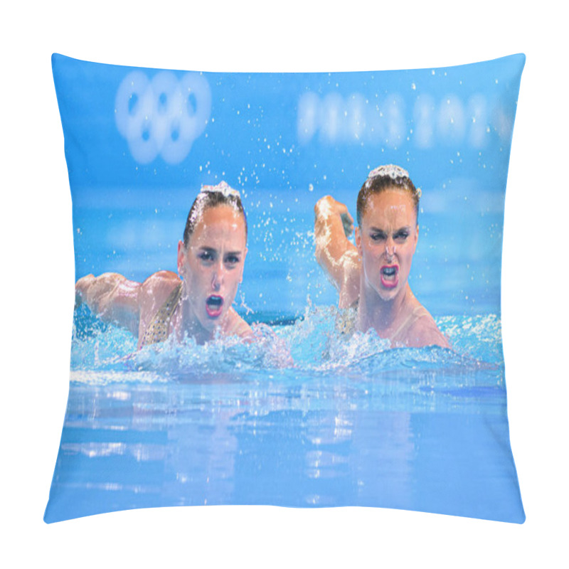 Personality  PARIS, FRANCE - 9 AUGUST, 2024: SHORTMAN Kate THORPE Isabelle, The Artistic Swimming, Duet, Technical Routine, Artistic Swimming, Duet, Technical Routine, The Paris 2024 Olympic Games At Aquatics Centre Pillow Covers