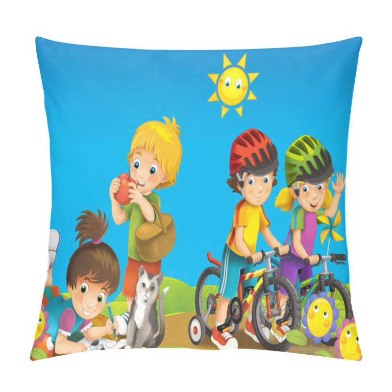 Personality  The Children On The Trip - Illustration Pillow Covers