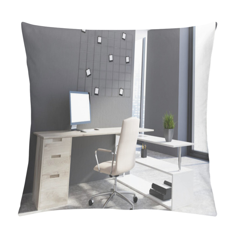 Personality  Gray Office Workplace, Picture Gallery Pillow Covers