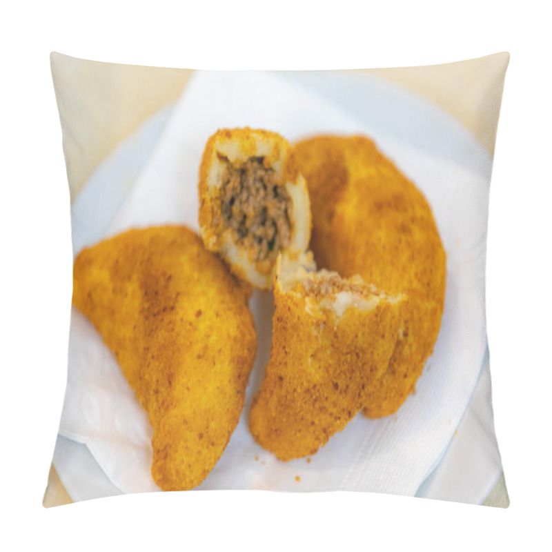 Personality  Traditional Snack Known As Risoles, Stuffed With Minced Meat And Fried Pillow Covers