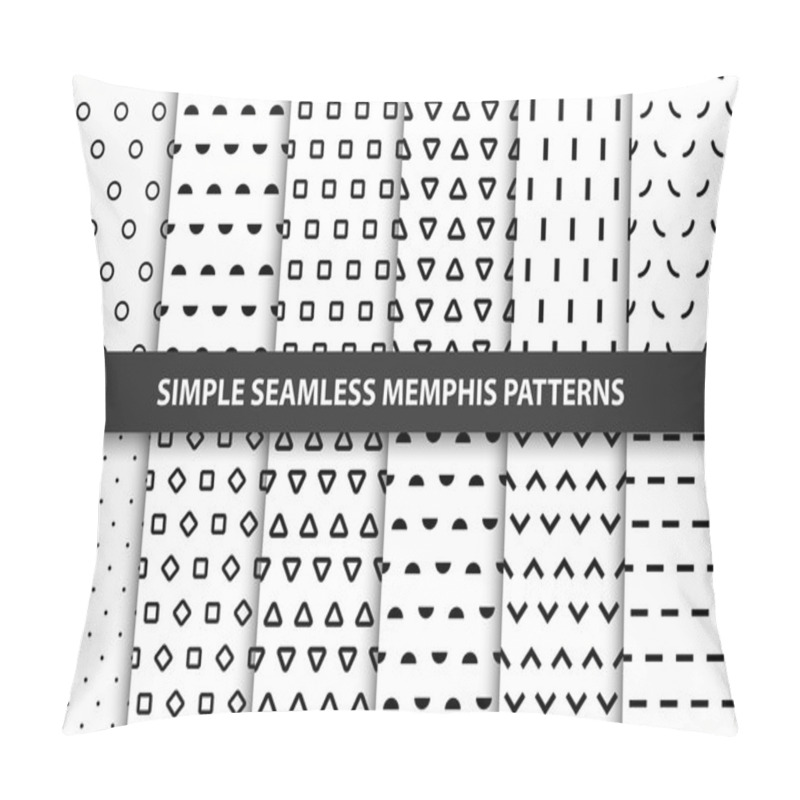 Personality  Collection Of Simple Seamless Geometric Patterns. Memphis Design. Pillow Covers