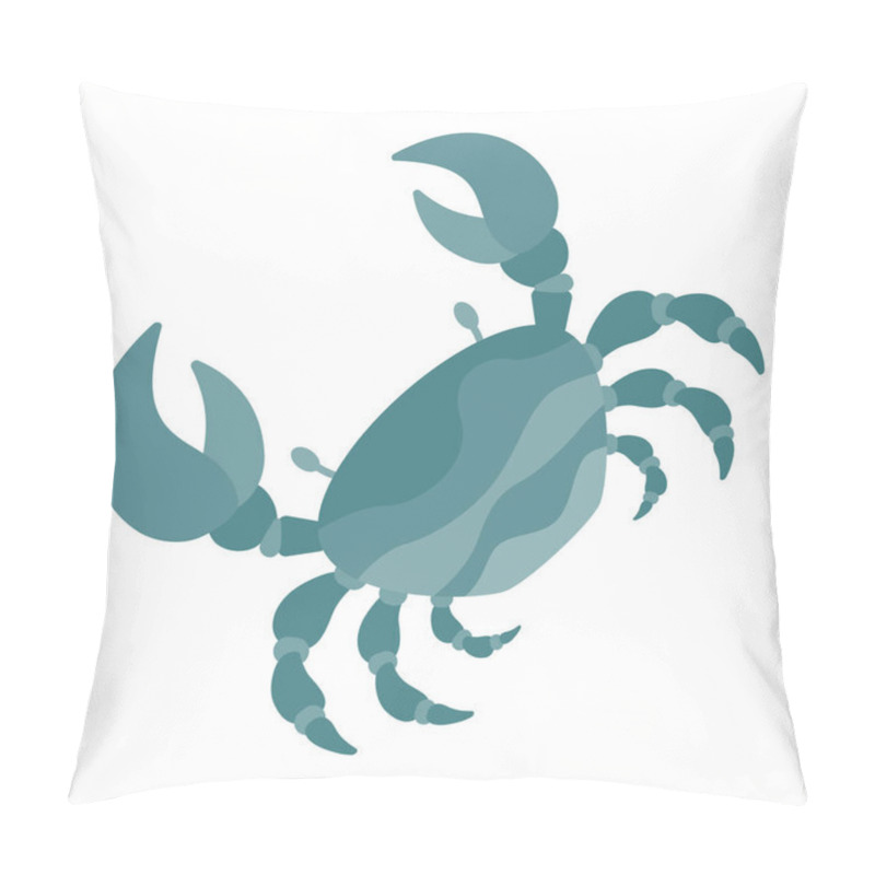 Personality  Sea Crab, Illustration, Vector On White Background. Pillow Covers