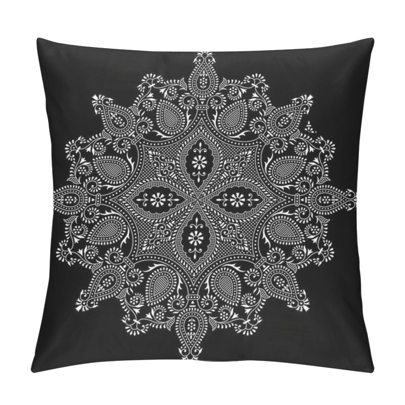 Personality  Traditional Indian Black And White Motif Pillow Covers