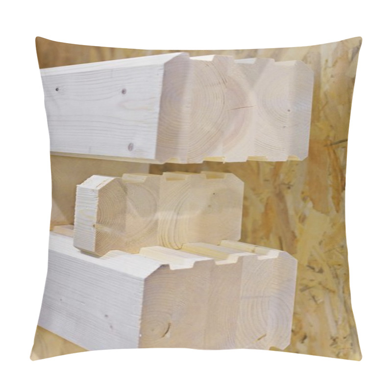 Personality  Wall From Wooden Glued Squared Beams Pillow Covers