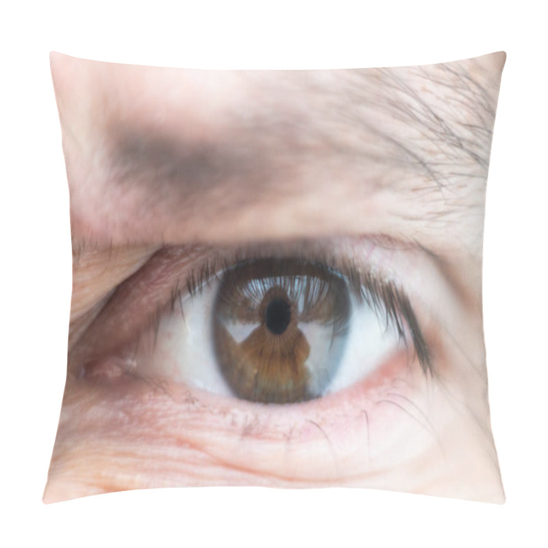 Personality  Close-up On Male Brown Wide Squinted In Anger Pillow Covers