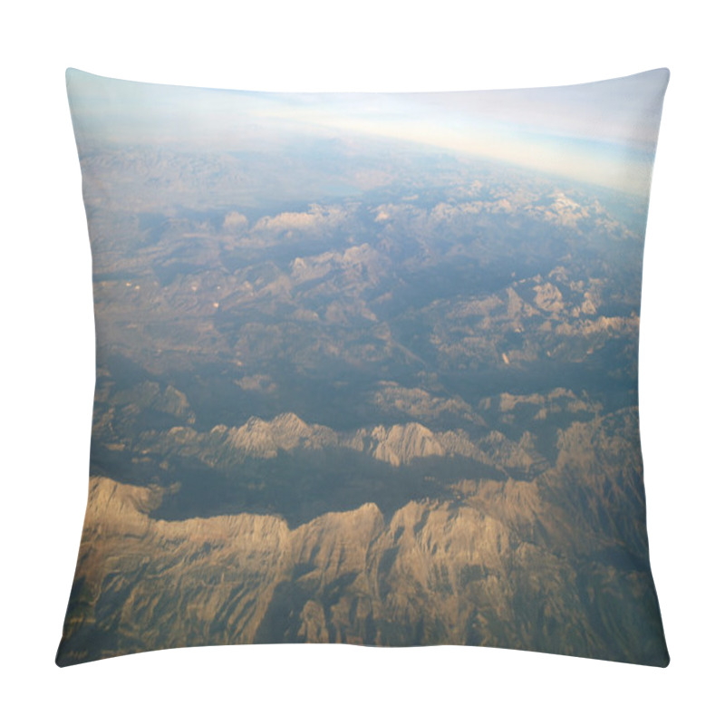 Personality  Aerial View Mountains Sunset, Pillow Covers