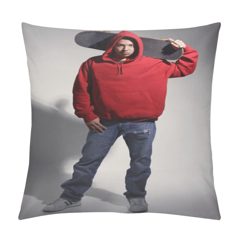 Personality  Man Wearing Red Hooded Sweatshirt  Pillow Covers