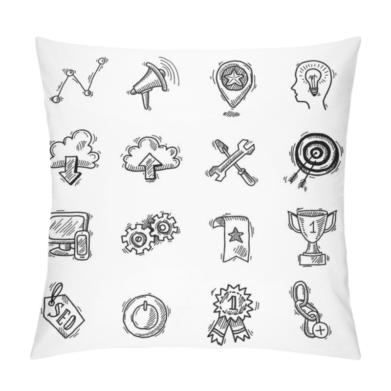 Personality  SEO Internet Marketing Sketch Set Pillow Covers