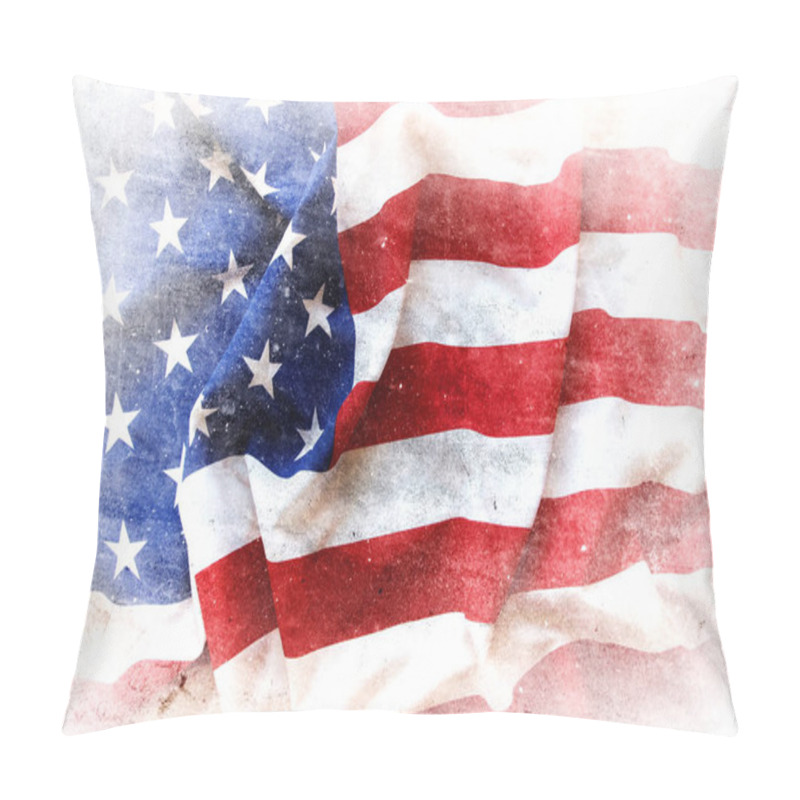 Personality  Grungy American Flag On White Background Pillow Covers