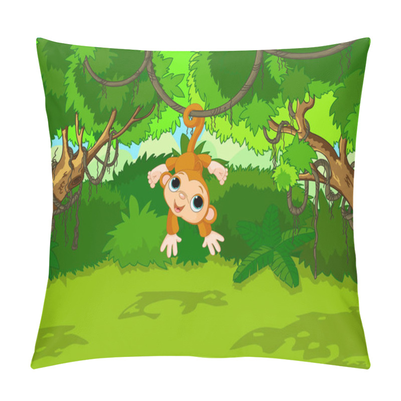 Personality  Monkey In A Tropical Forest  Pillow Covers