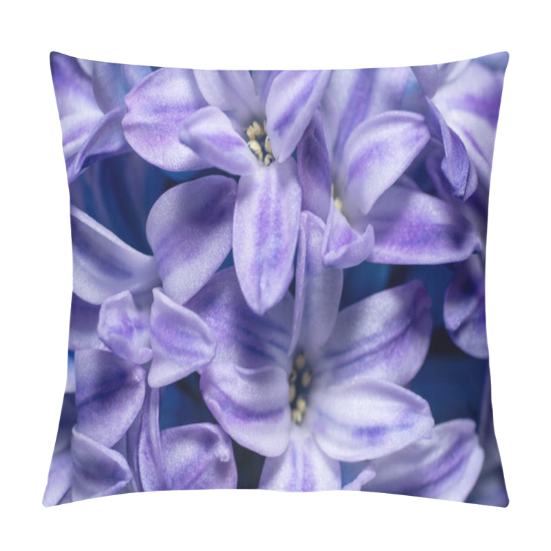 Personality  Full Frame Macro Shot Showing Lots Of Hyacinth Blossoms Pillow Covers