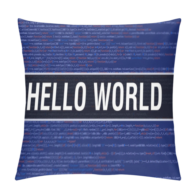 Personality  Hello World With Binary Code Digital Technology Background. Abstract Background With Program Code And Hello World. Programming And Coding Technology Background. Hello World With Program Listin Pillow Covers