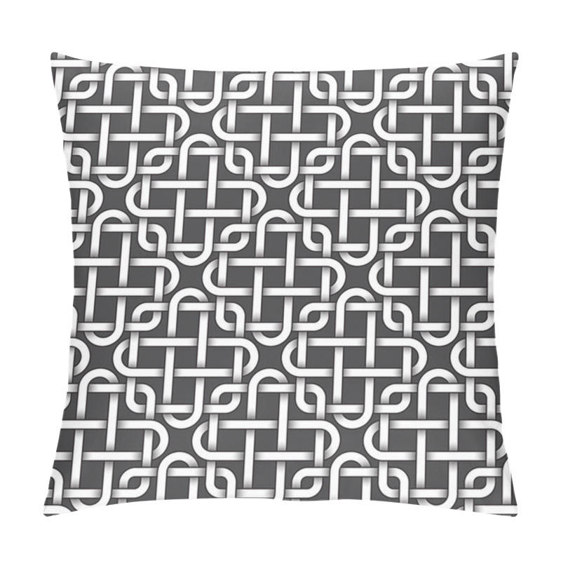 Personality  Swatch Of Intertwined Bands In Squares And Crosses Form. Seamless Pattern In Vintage Style. Pillow Covers