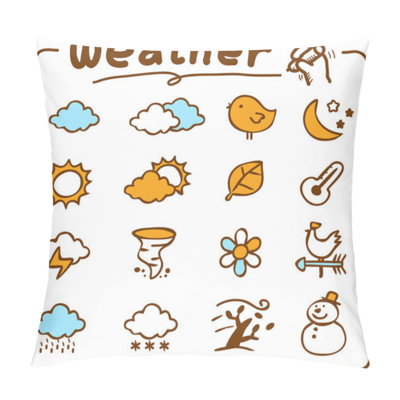 Personality  Weather Icons Pillow Covers