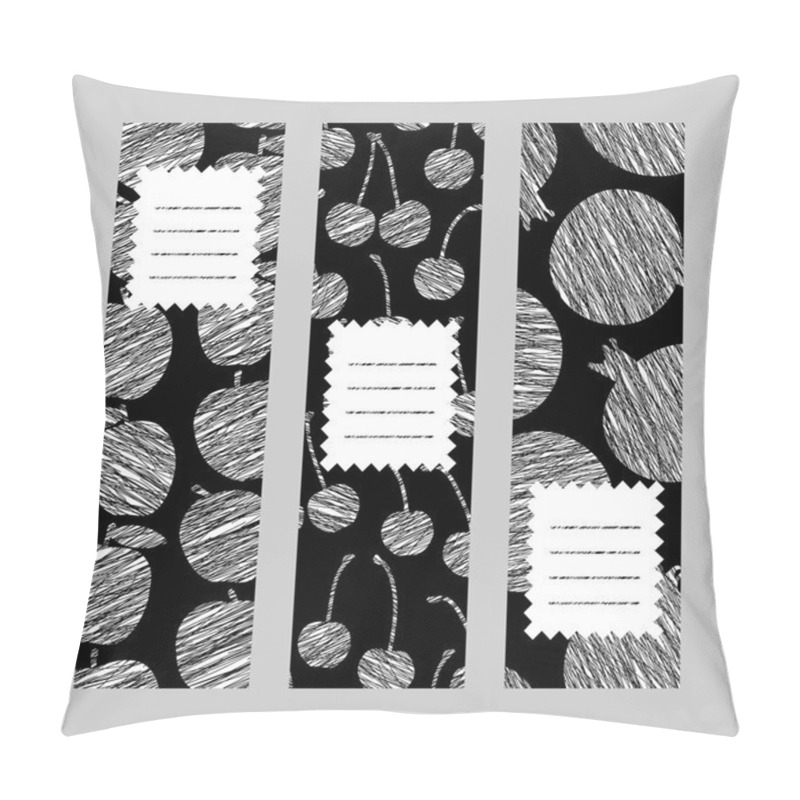 Personality  Scratched Apples Cherries And Pomegranates Banners. Pillow Covers