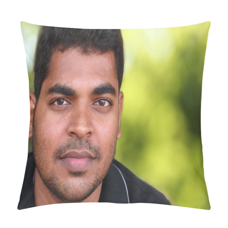 Personality  Photo Of Handsome Middle-aged Indian/asian Youth With Content An Pillow Covers