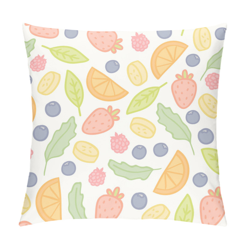 Personality  Doodle Fruits And Berries Seamless Pattern Pillow Covers