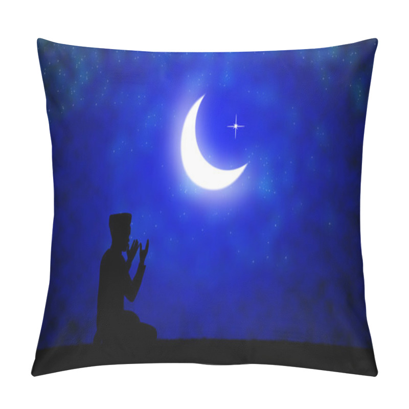 Personality  Silhouette Of Muslim  At Sunset. Pillow Covers