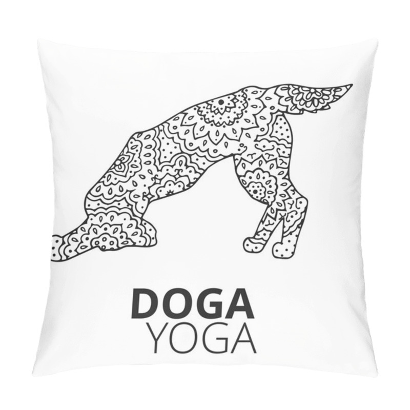 Personality  Dog Yoga Logo On Gradient Background Pillow Covers