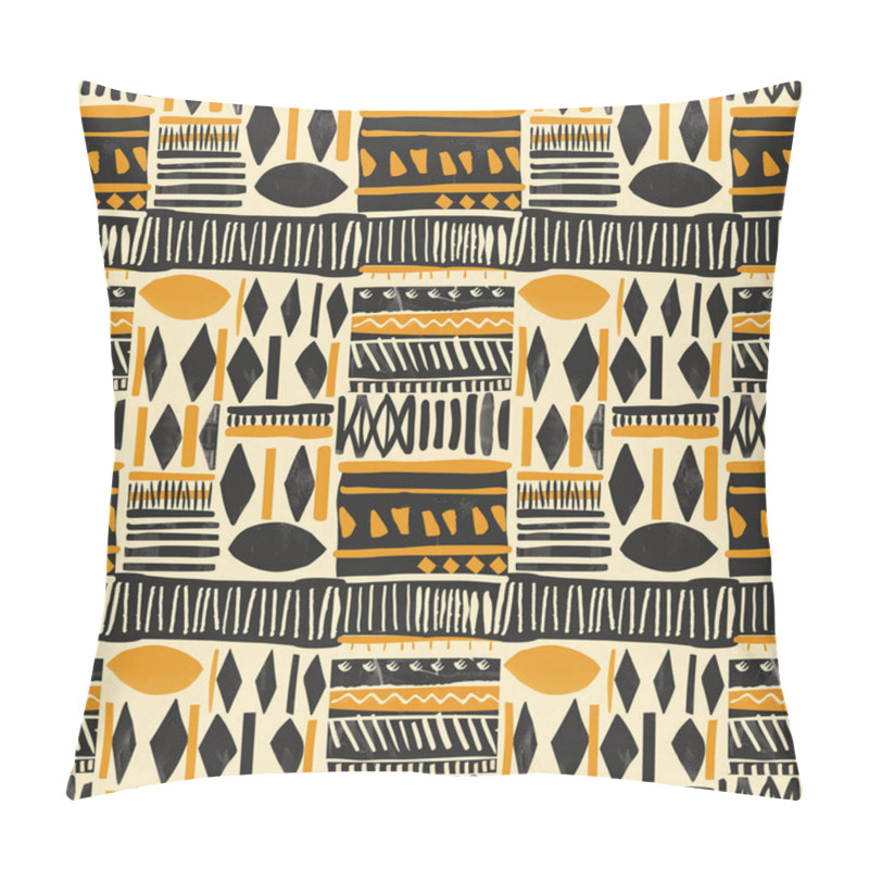 Personality  The Seamless Pattern Background Is Inspired By African Tribal Patterns, Intricate Geometric Shapes, And Tribal Symbols. Pillow Covers